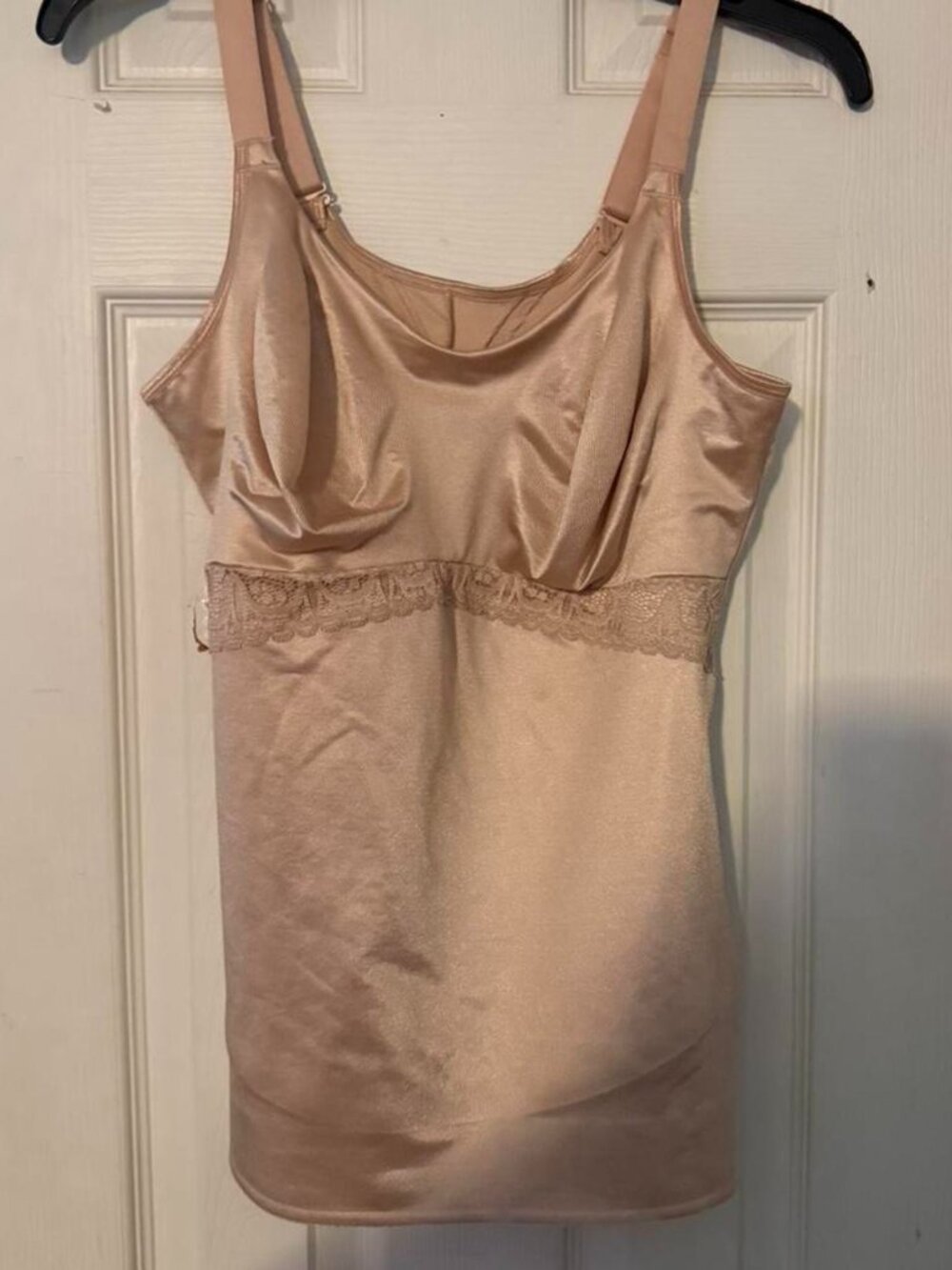 Ruby Ribbon Beige/Tan Lace Detail Shaping Cami, Size 42 Women's